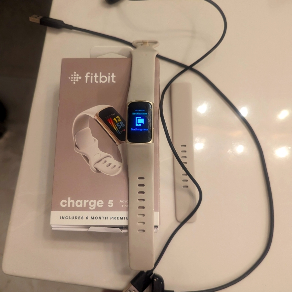 FitbitFITBIT CHARGE 5 LUNAR WHITE/SOFT GOLD